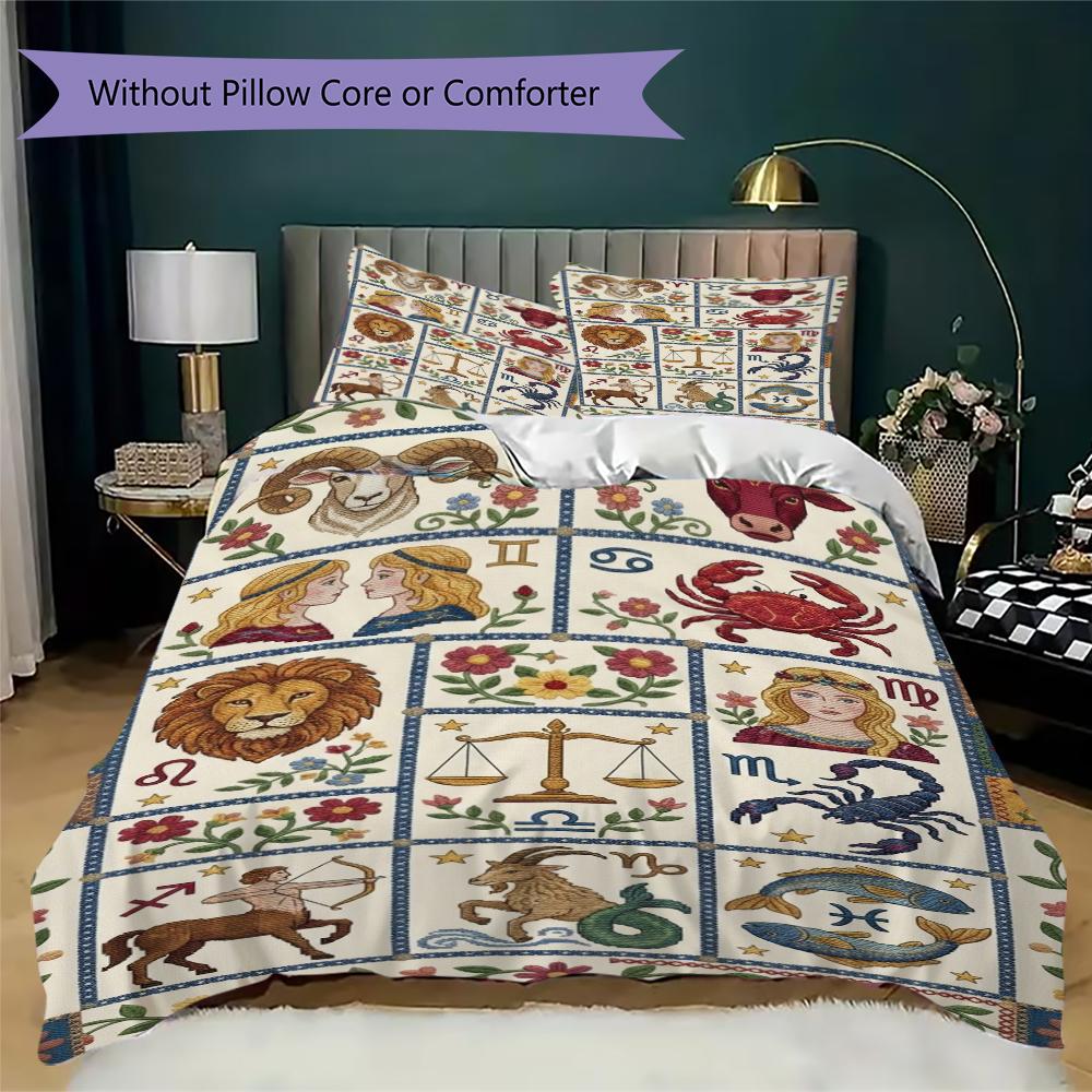 constellations Pattern Bedding uilt Set uilt Cover Pillowcase Home Decoration Birthday Gift (1 * duvet cover + 2 * pillowcase without core)150