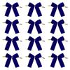 12x Velvet Bows for Christmas Tree Staircase Holiday Wedding, Farmhouse Xmas Topper Ornament, Xmas Decor, Party Craft Wreath Bow