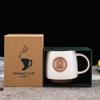 Кружка офисная керамическая Chaxun Classic Bronze Badge, белая рыбья чешуя, 400 мл