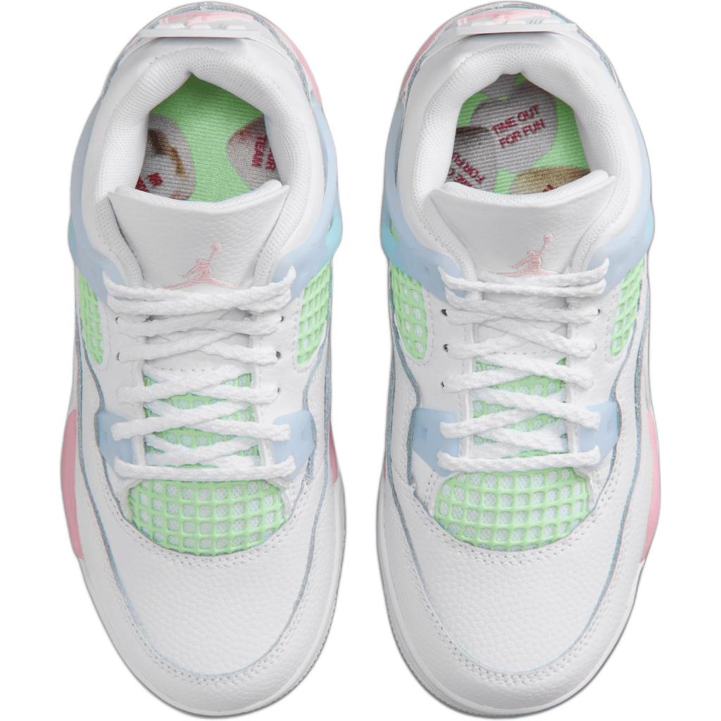 Air Jordan 4 Retro PS День Святого Валентина Детские Кроссовки Белый Средне-Мягкий Розовый Половина Синего IB7069-100