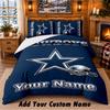 Постельное белье с узором Dallas Cowboys, комплект из 3 предметов, с возможностью добавления имени, простыня и наволочки для домашней спальни