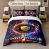 Custom Bedding Set Djurgårdens IF Pattern, Print Name Text 1 Duvet Cover plus 2 Pillowcases Home Textile