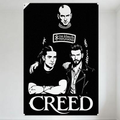 Creed Группа Черно-белый Рок-музыка Металлическая жестяная табличка Винтажный постер для дома Мужская пещера Бар Декор
