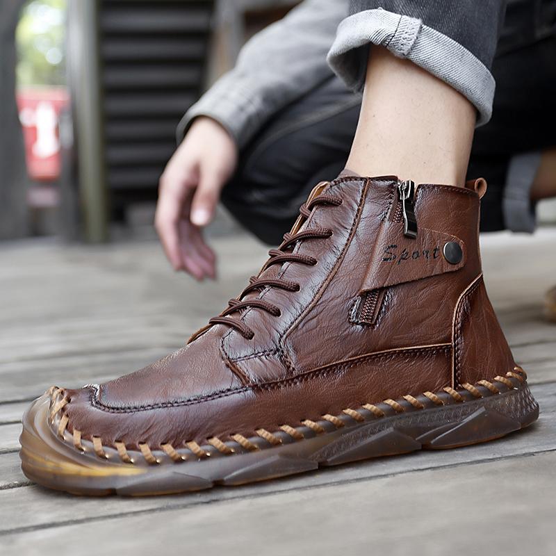 TUINANLE Осенние мужские ботинки Мартин большого размера, кожаные мужские короткие ботинки, трендовая мужская обувь