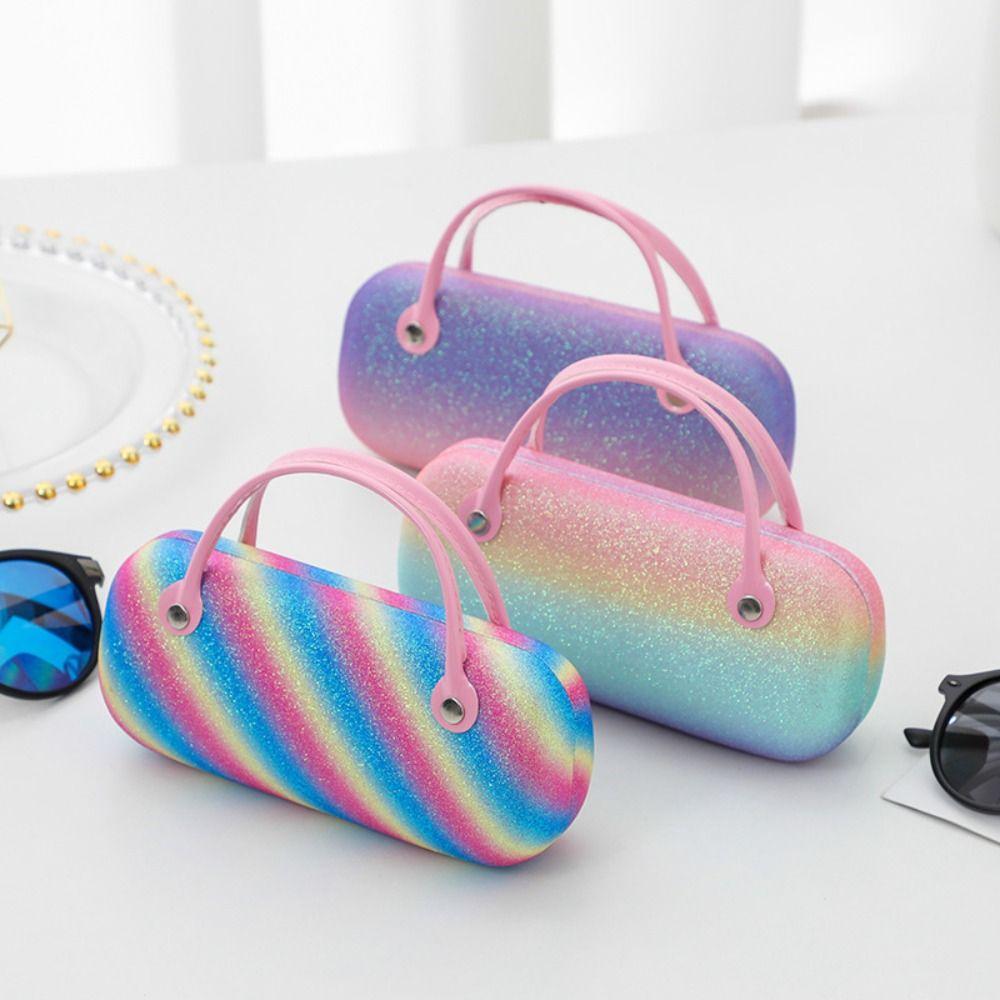 Creative Rainbow Color Glasses Case Laser Portable Sunglasses Storage Box Anti-pressure Protective Box Children