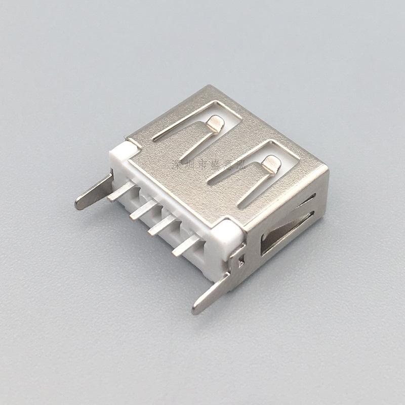 Разъем USB 2.0 Female, Вертикальный, Короткое тело, 10.5A, 180°, Прямой pin, Разъем для зарядки