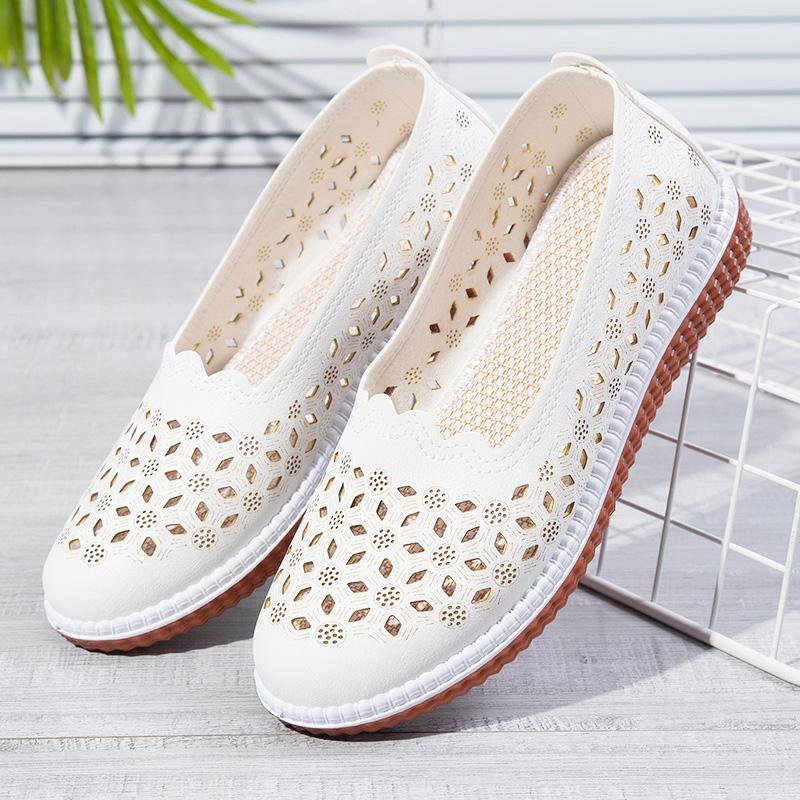 2023 летние сандалии, женская обувь на плоской подошве, дышащая повседневная обувь с сетчатой ​​подкладкой, противоскользящая обувь на мягкой подошве на плоской подошве