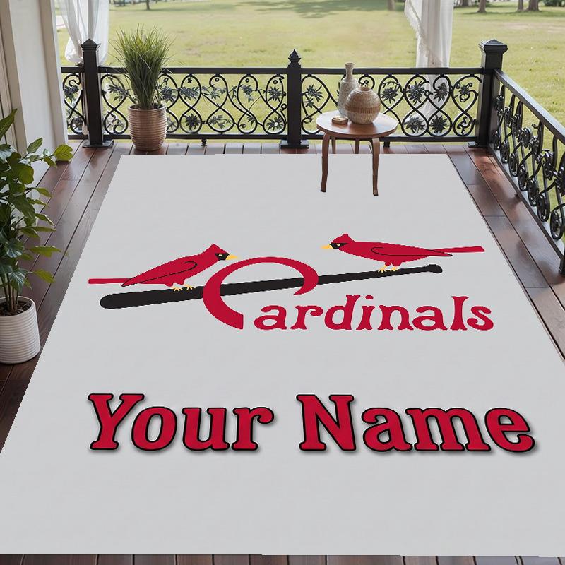 Custom Text Printed Rug St. Louis Cardinals Non Slip Floor Carpet For Home Room Decor