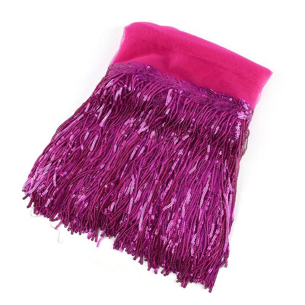 10Yards Dance Trim Clothing Sequin Tassel Lace Decoration Material DIY Handmade 20cm