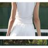 Womens Sleeveless Polo Tennis Top Quick Dry Breathable Short Fitness Shirt Badminton Gym Workout