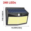 310 LED Solar Lamp Outdoor Light IP65 Waterproof for Garden Decorcation Street Lights Human Body Sensor 3 Modes Wall Lamp