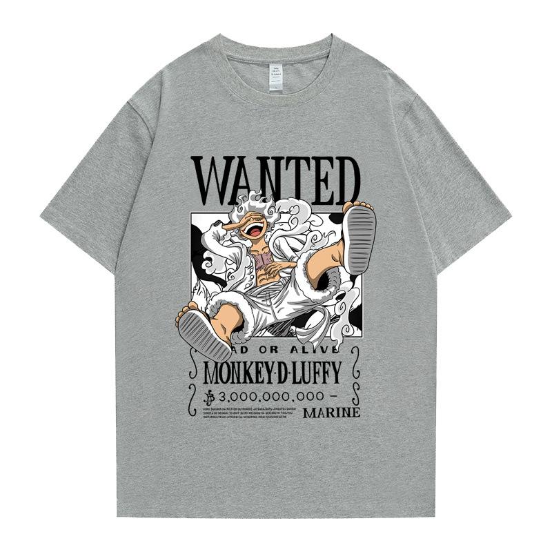 Японский Аниме Периферия ONE PIECE Ника Луффи Топы с коротким рукавом Мужские Осенние Подростковые Студенческие Футболки с круглым вырезом Графические Футболки