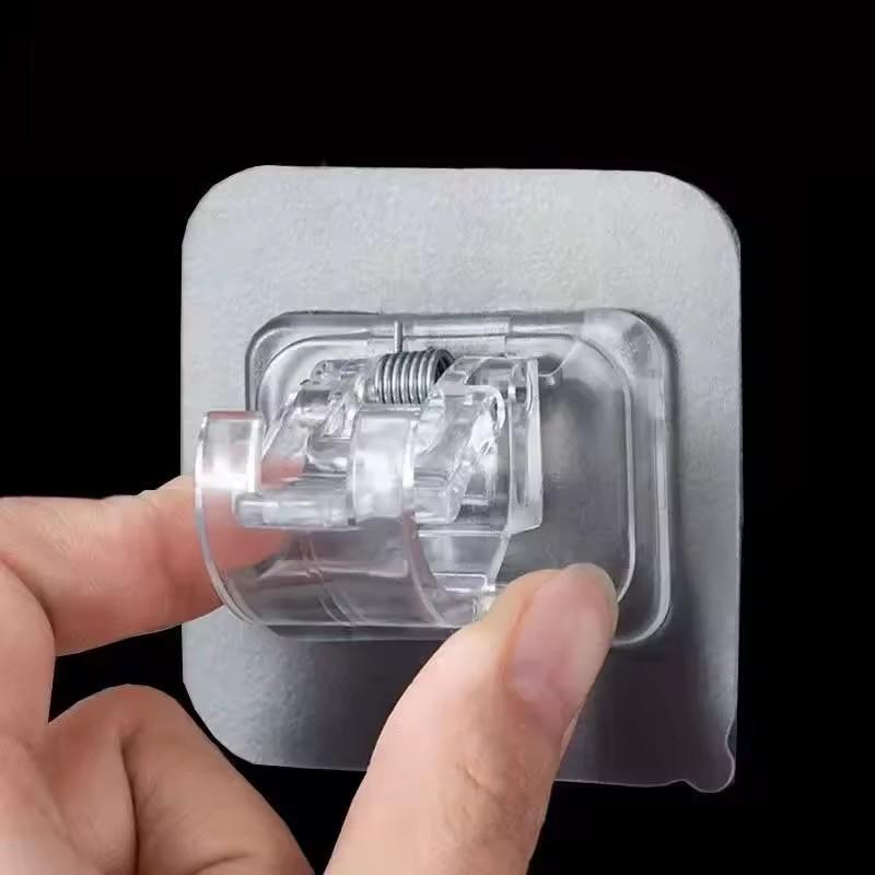 Зажимы для штор без гвоздей, крючки, самоклеящиеся крючки для направляющих, регулируемые для душа, бытовые принадлежности для хранения, держатели для вешалок