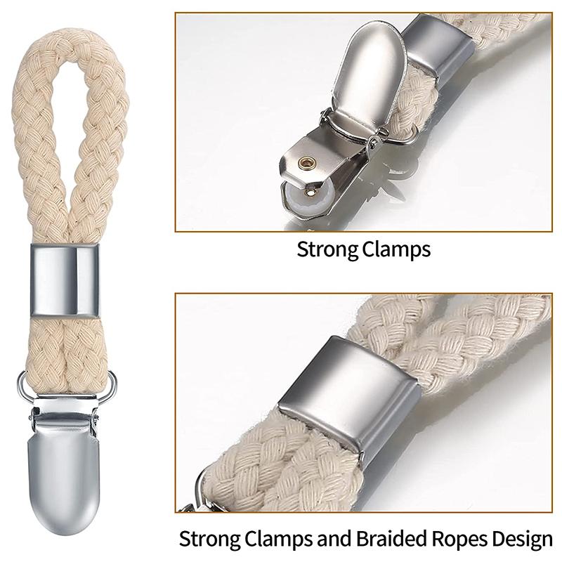 4 шт. зажимы для подвешивания полотенец зажимы плетеные многофункциональные хлопчатобумажные петли металлический крючок зажимы для хранения в кухне и ванной комнате носки вешалка для одежды