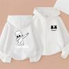 Fashionable Autumn Winter Long Sleeved Fun Cartoon Printed Hoodie Comfortable Warm Pullover Sports Casual Children's Zipper Coat Hoodie