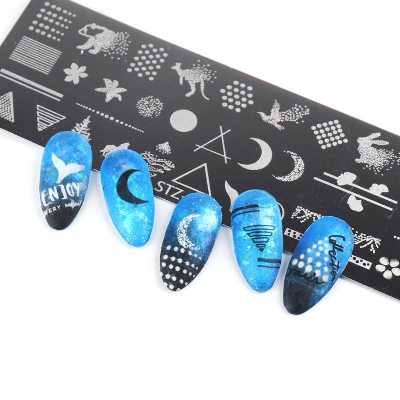 Пластины для стемпинга Нейл-арт Цветок Луна Снежинка Животные Дизайн Ногтей для Печати Изображений Пластины Шаблоны для Маникюра Нейл-арт К