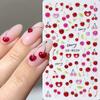 5D Shiny Jelly Cherry Nail Sticker Cute Sweet Fruit Design Self-Adhesive Nail Art Decals DIY Manicure Supplies
