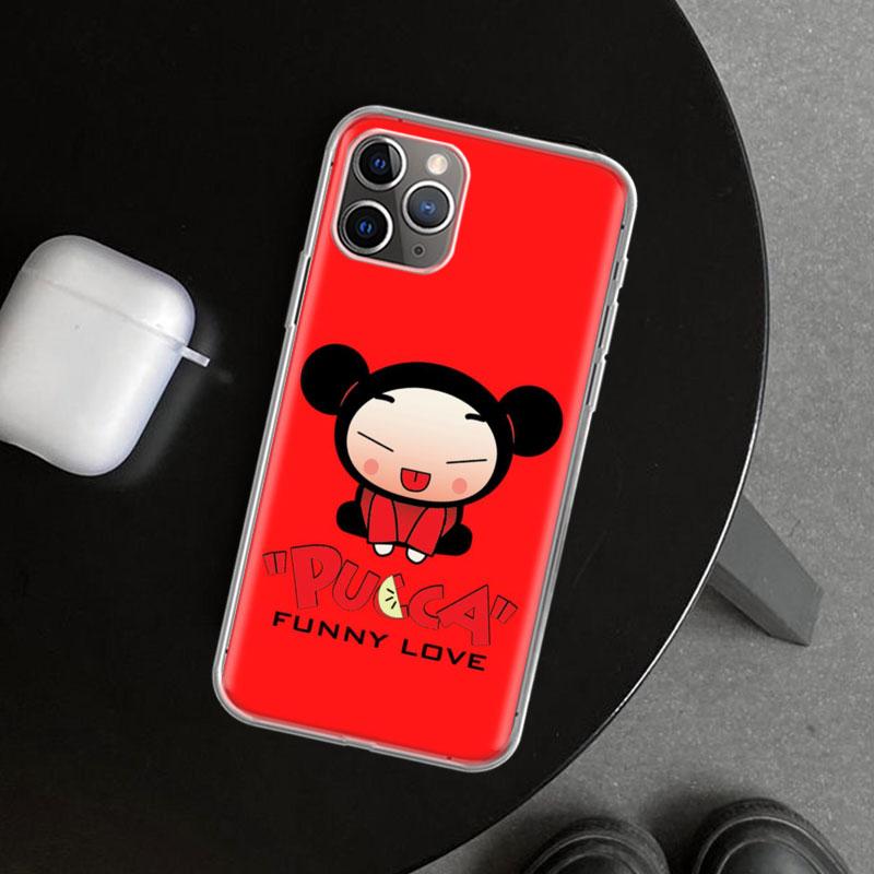 Милый Мультяшный Чехол-Крышка Pucca Garu для iPhone 11 12 13 Mini 14 15 Plus 16 Pro Max 17 Air 7 8 + SE Художественный Индивидуальный Fundas 11