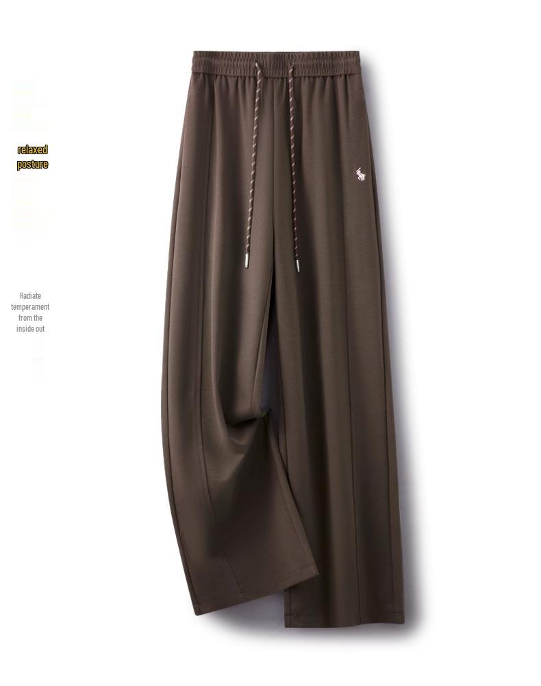 Women's Purple High-Waist Printed Wide Leg Sport Pants - Slimming Elastic Waist, Spring/Fall 2025 Collection