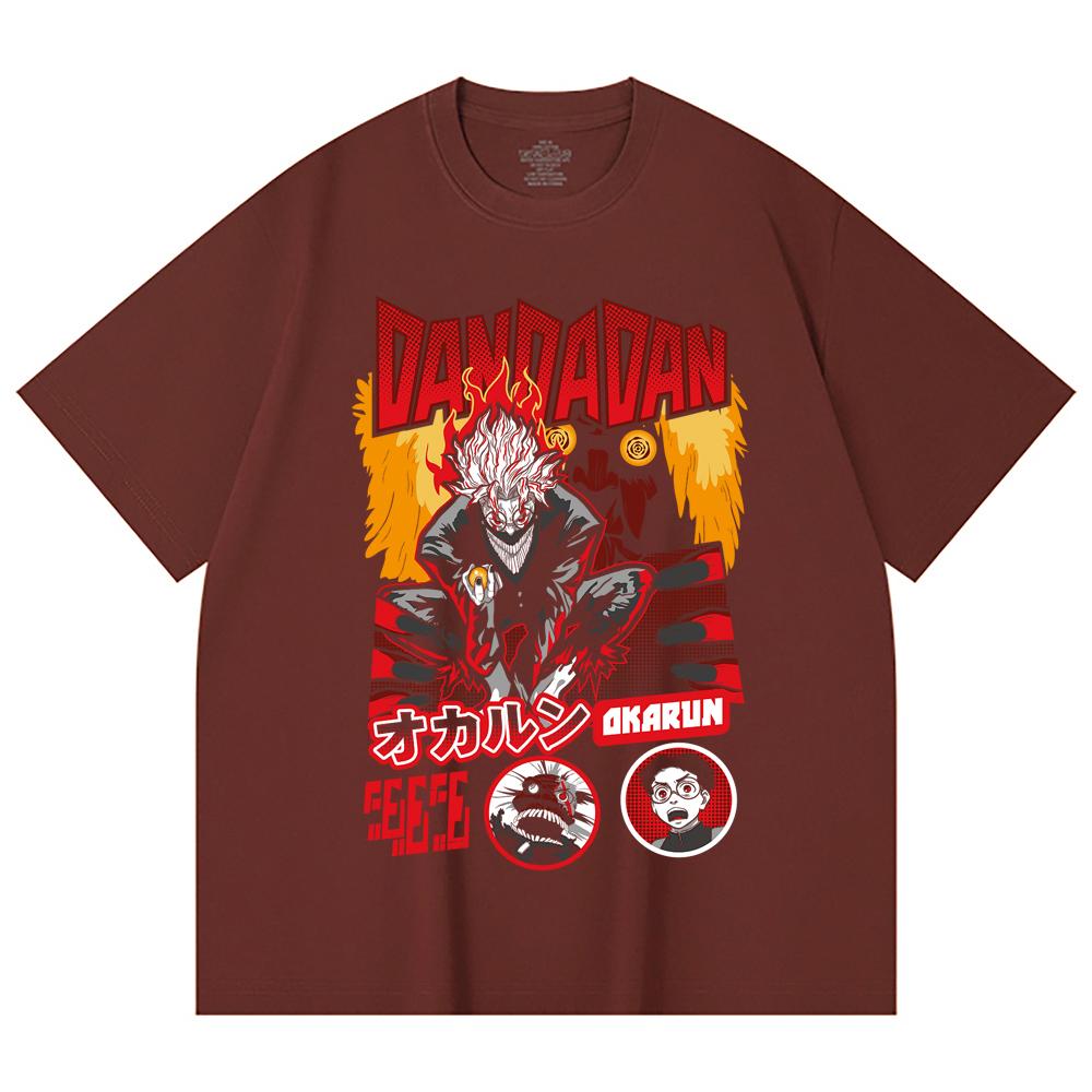 230 Gsm 100% Cotton Dandadan V26 Okarun Turbo Print Unisex Heavy Cotton T Shirt