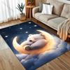 Ковер с принтом «Маленький медвежонок спит на луне» для спальни, гостиной, прикроватный, под диван, напольный коврик, современный домашний декор, ковер для зонирования, подарки