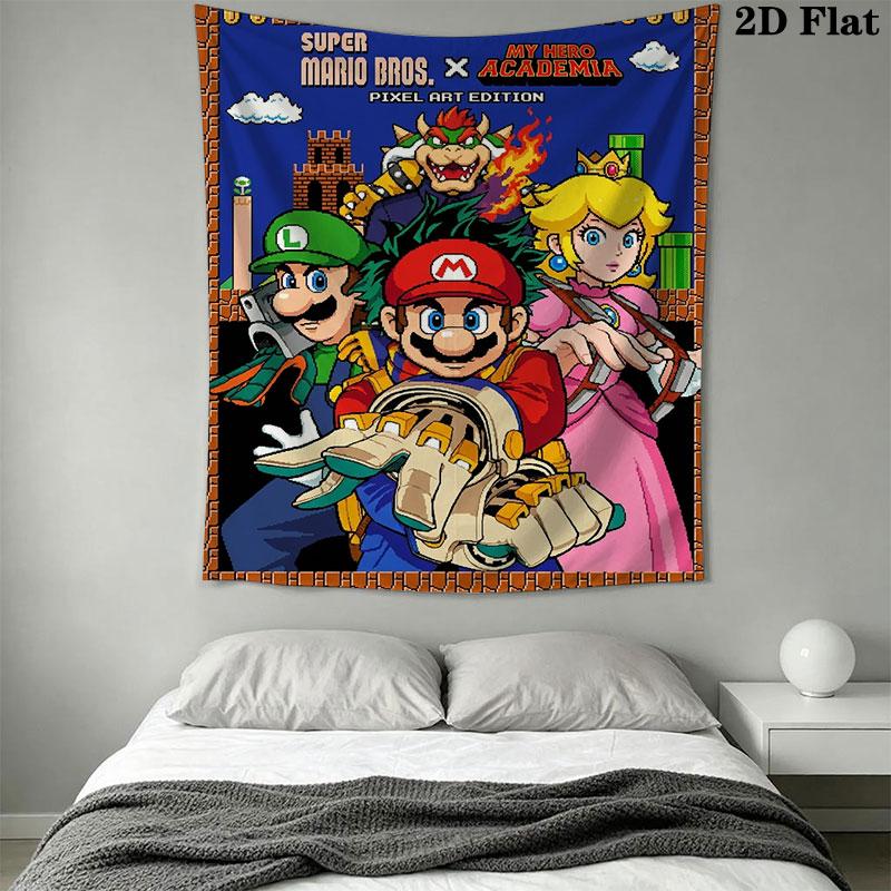 Climb Mario Vine Wall Hanging Printed Fabric Blanket Decorative Tapestries for Bedroom Living Room Home Decor