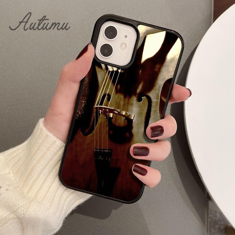 Деревянный Чехол для Телефона Скрипка Виолончель для iPhone 17 Air 15 16 16e 11 12 13 14 Pro Max Plus Чехол coque Fundas Оболочка