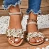 Fashion Bohemian Flower Flat Sandals for Women Summer 2025 Lightweight Comfort Beach Shoes Woman Fashion Sandalias Mujer Sandale Femme