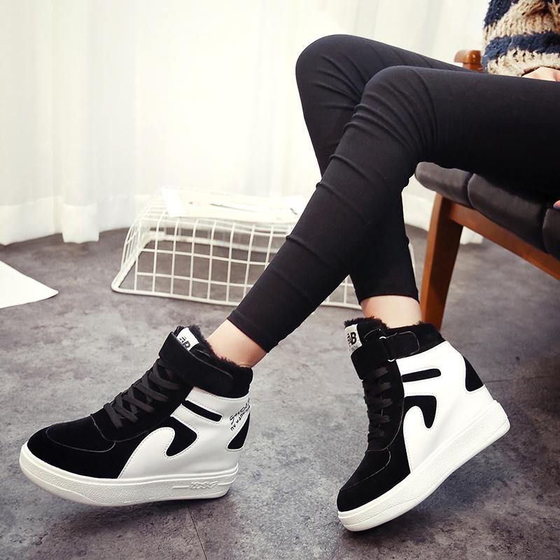 Новые брендовые дизайнерские женские зимние ботинки, увеличивающие рост, повседневные женские ботильоны для женщин из кожи X1120 35