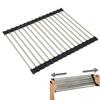 Dish Drainer, Cutting Board Holder, Expandable, Foldable, Over-the-Sink, Stainless Steel, Silicone, Heat-Resistant, Non-Slip, Countertop-Com