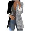 Women's Fashion Lapel Printed Jacket Temperament Casual Suit Jacket