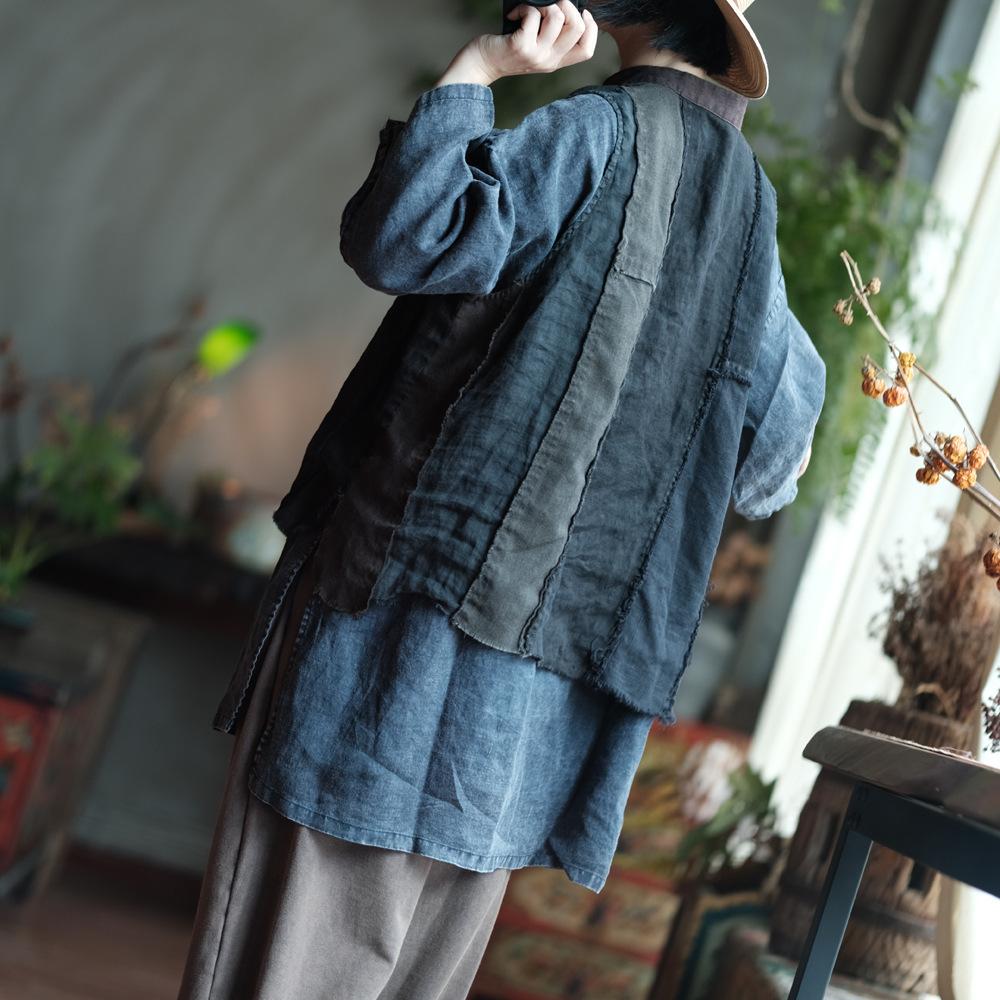 Johnature Женские винтажные жилеты пальто пэчворк цветные пуговицы на подставке осенние жилеты пальто в китайском стиле