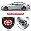 1Pcs 3D Metal Auto Door Shield Emblem Car Body Badge Sticker Styling For Toyota Camry Corolla Yaris Chr Auris Avensis T25