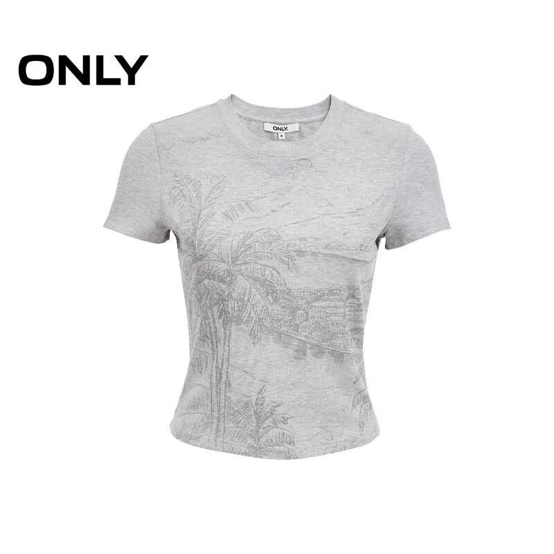ONLY 2026 Spring Elegant Sketch Landscape Print Short Sleeve T-Shirt