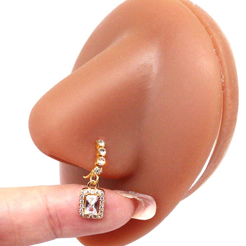 Gaby Cat Head Nose Stud with Butterfly, Five-Star, and Crown Designs - Piercing Jewelry