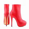 Women Boots Autumn Winter Fashion 14cm Sexy Ankle Boots Leather Pumps Round Toe Platform High Heels Wedding Shoes Plus Size 43