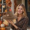 Festival Dress Props Scarecrow Hat Novelty Witch Hat with Straw Halloween Costume Carnival Accessory for Cosplay Party Up Prop Lightweight