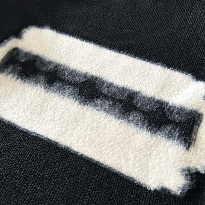 Unisex Oversized Knit Sweater Black Round Neck Loose Fit Long Sleeve Winter Warm Casual Pullover