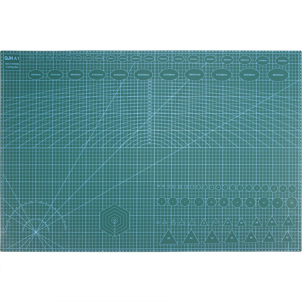 1 шт. 60x90 см Прочный зеленый ПВХ коврик для резки - Пластина для резки формата А1 для DIY шитья, изготовления изделий из кожи и других бумажных поделок