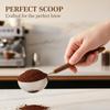 Wood Handle Stainless Steel Coffee Scoop Tablespoon Accurate Measuring Spoon for Coffee Beans Powder Home Cafe Use