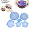 6шт многоразовые крышки для пищевых продуктов, силиконовые эластичные гибкие крышки, расширяемая крышка для уплотнения пищевых продуктов