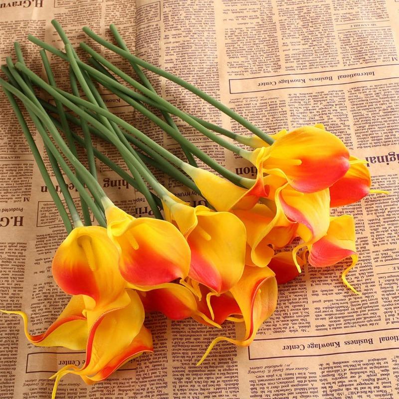 24 шт. настоящие каллы лилии искусственные цветы каллы лилии цветы искусственные цветы каллы лилии для свадебного букета украшения для вечеринки свадебный букет декор