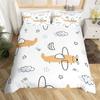 Комплект пододеяльника Aircraft Queen Мультяшный самолет Постельный комплект Полиэстер Облака Звезды Луна Принт Пододеяльник Для Детской Комнаты Мальчиков