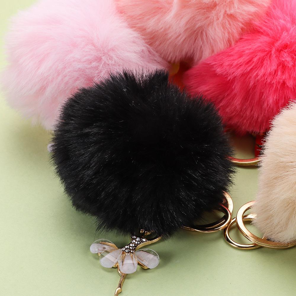 Accessories Faux Rabbit Fur Key Buckle Car Pendant Ballet Dancing Girl Keyring Angel Keychain