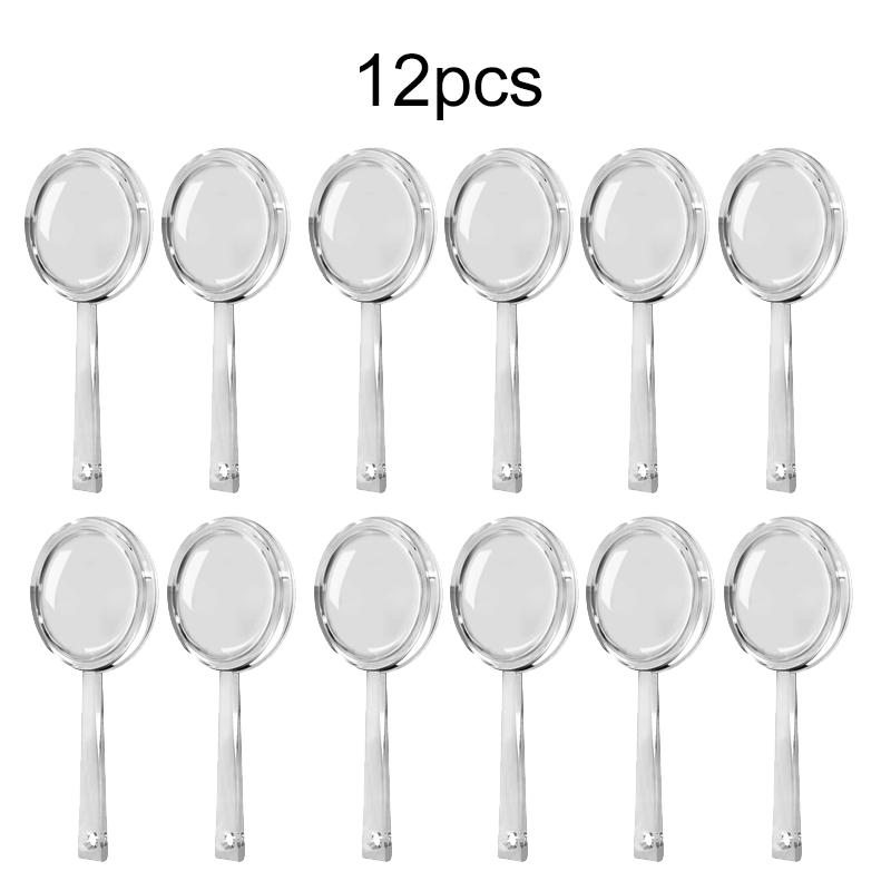 8~12pcs Magnifying Glass Handheld Transparent 9cm School Physics Teaching Tools Outdoor Use Scientific Supplies Portable TMZ
