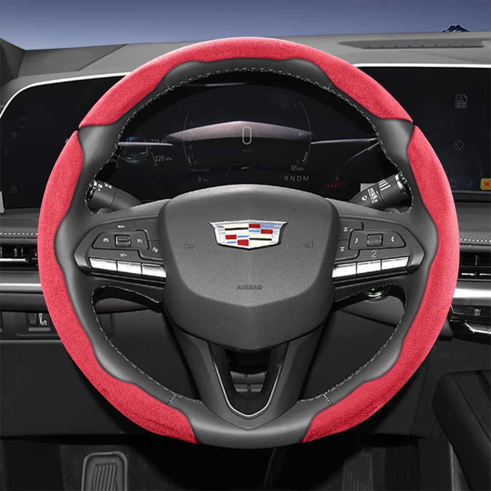 Подходит для чехла рулевого колеса Cadillac Sports из замши с раздельной защелкой для таких моделей, как Escalade, Lyriq, Xt5, Xt4, Xt6, Ct5, Ct4, Celesti