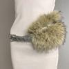 Rhinestone Furry Waistband Y2K Plush Waist Belt Fashion Leather Fur Belt  Daily