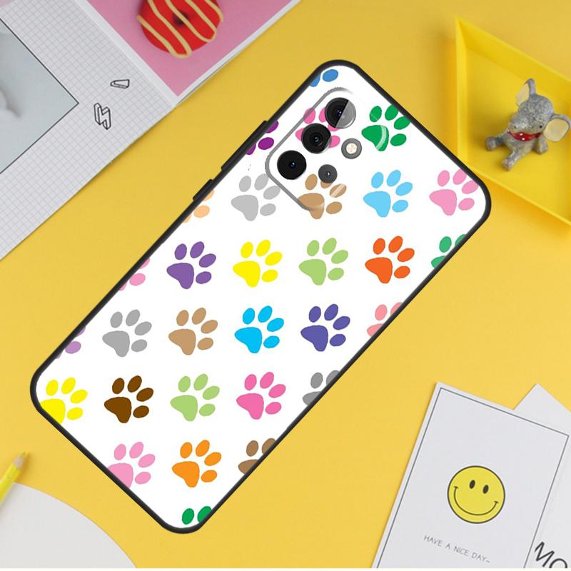 Чехол Лапки Кошки Собаки для Samsung Galaxy A53 A33 A23 A13 A06 A56 A16 A36 A55 A35 A17 A54 A34 A14 A52 A32 A15