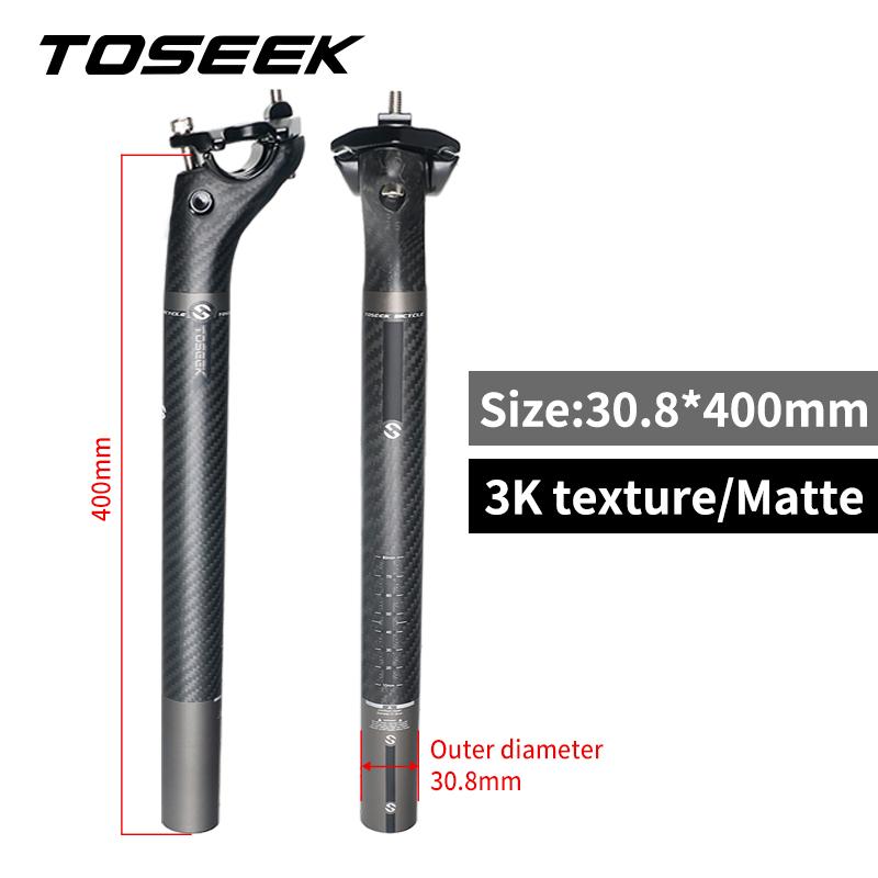 TOSEEK Bicycle Seatpost Carbon 3K Weave Matt Offset 20mm Seat Post 27.2/30.8/31.6 Mtb Telescopic Rode Bike Seatpost Dropper Post