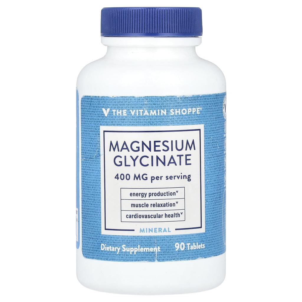 The Vitamin Shoppe, Магний глицин, 400 мг, 90 таблеток (200 мг на таблетку)